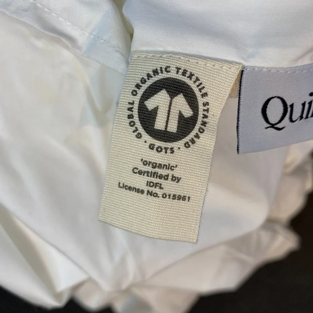 Quince Classic Organic Percale Duvet Cover King/Cal King White DUVET COVER ONLY